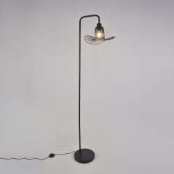 COREP Lampadaire base ronde - Métal - H 160 x Ø 30 x P 42 cm - Noir