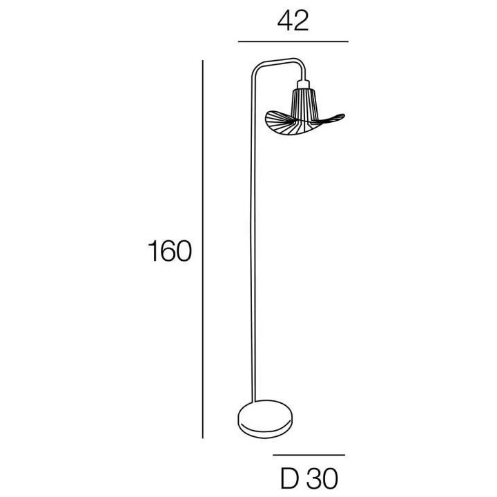 COREP Lampadaire base ronde - Métal - H 160 x Ø 30 x P 42 cm - Noir