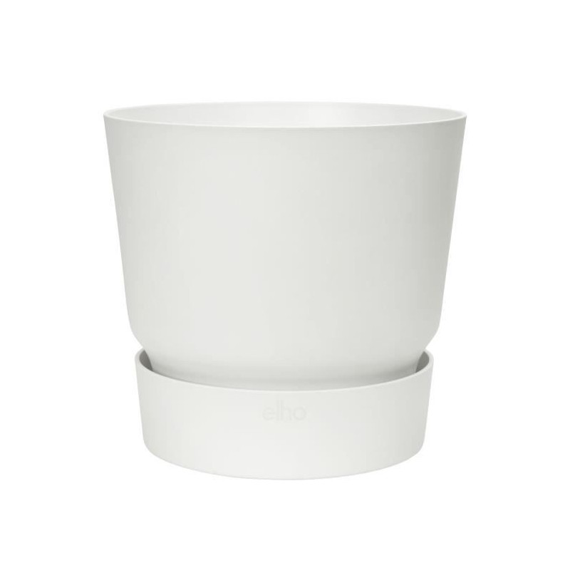 ELHO Pot de fleurs rond Greenville 25 - Extérieur - Ø 24,48 x H 23,31 cm - Blanc