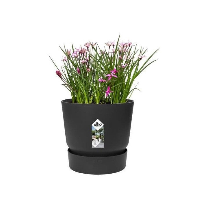 ELHO Pot de fleurs rond Greenville 25 - Extérieur - Ø 24,48 x H 23,3