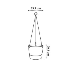 elho Greenville Suspension Noir Ø 24 cm Ampel - 123