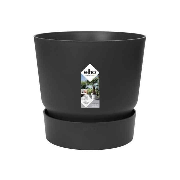ELHO Pot de fleurs rond Greenville 30 - Extérieur - Ø 29,5 x H 27,8