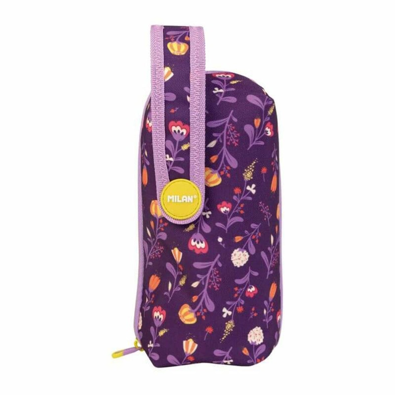 Trousse Scolaire avec Accessoires Milan Flowers 22,5 x 11,5 x 11 cm Lila