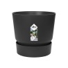 ELHO Pot de fleurs rond Greenville 40 - Extérieur - Ø 39 x H 36,8 cm - Vivre noir