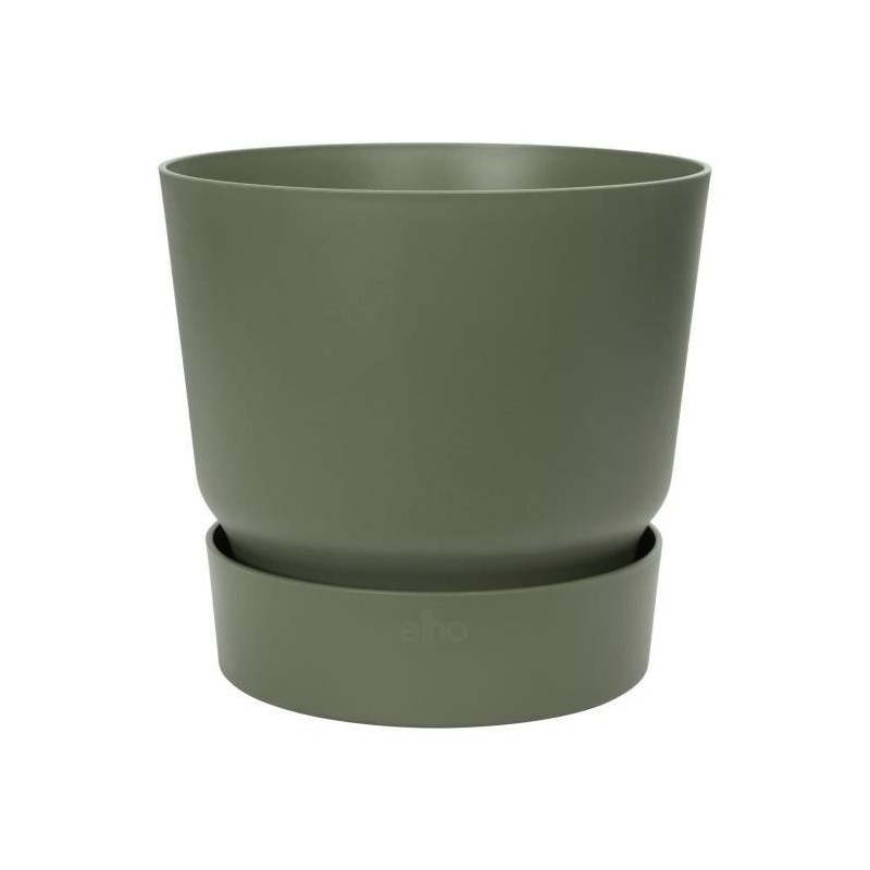 ELHO Pot de fleurs rond Greenville 25 - Extérieur - Ø 24,48 x H 23,31 cm - Vert feuille