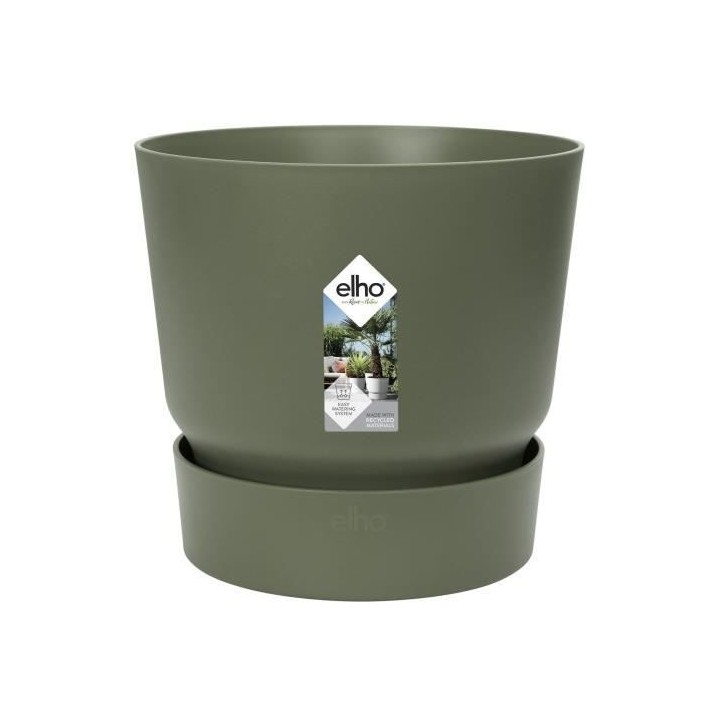 ELHO Pot de fleurs rond Greenville 25 - Extérieur - Ø 24,48 x H 23,3