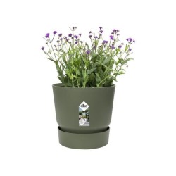 ELHO Pot de fleurs rond Greenville 47 - Extérieur - Ø 47 x H 44,1 cm - Vert feuille