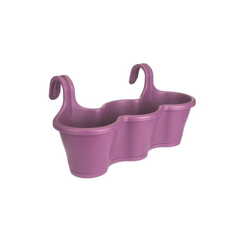 ELHO Jardiniere de balcon Corsica Triple - Violet vif - Extérieur & Balcon - L 27,1 x W 53,5 x H 25,9 cm