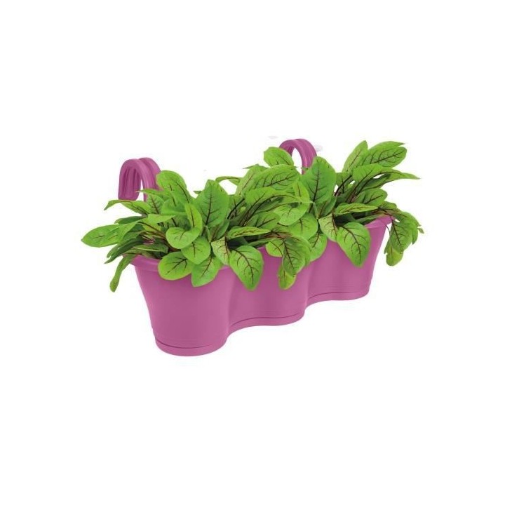 ELHO Jardiniere de balcon Corsica Triple - Violet vif - Extérieur & B
