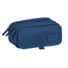 Trousse Fourre-Tout Triple Safta 21,5 x 10 x 8 cm Blue marine