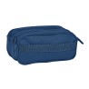 Trousse Fourre-Tout Triple Safta 21,5 x 10 x 8 cm Blue marine