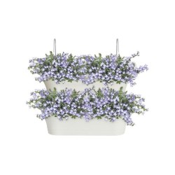 Jardiniere balcon Corsica Vert Forest Large Set 2 blanc