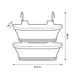 Jardiniere balcon Corsica Vert Forest Large Set 2 blanc