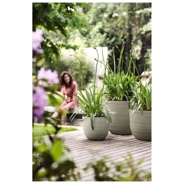 Pot de fleurs Fuente Rings Rond 30 gris granité