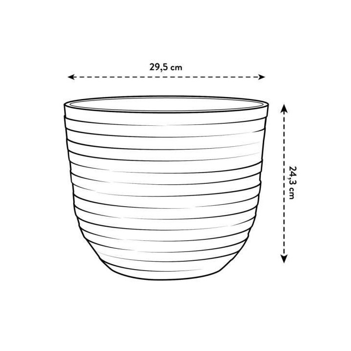 Pot de fleurs Fuente Rings Rond 30 gris granité