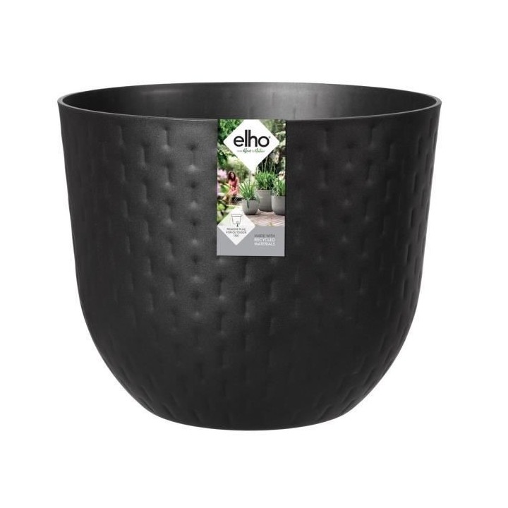 Pot de fleur Fuente Grains Rond 38 onyx noir
