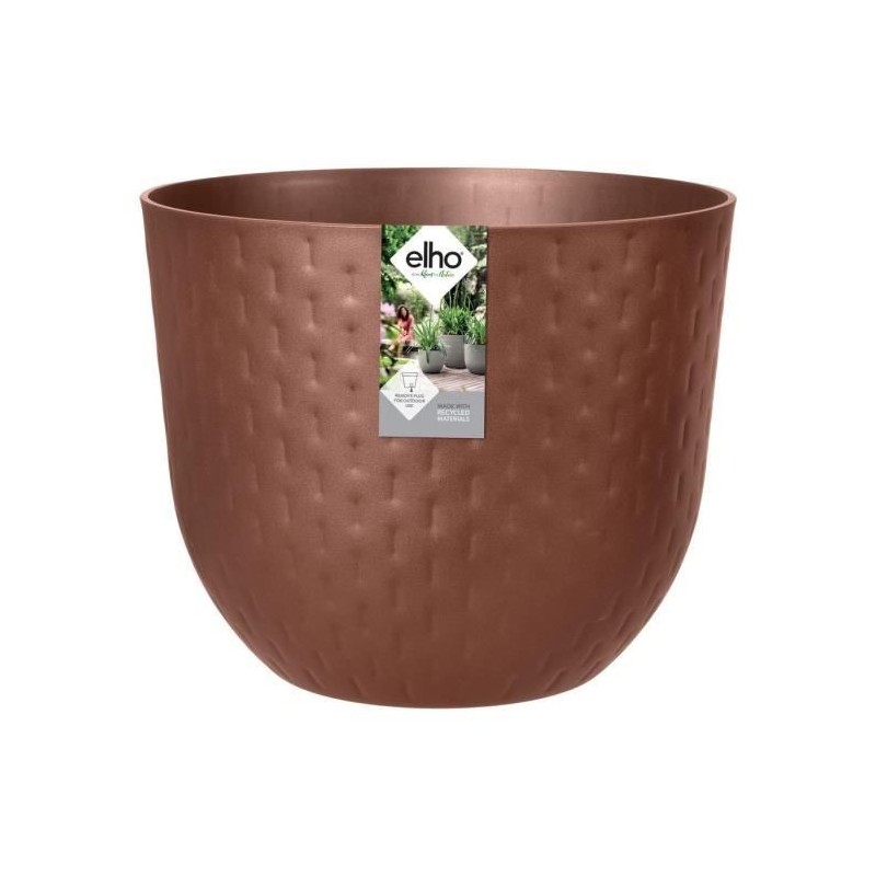 Pot de fleur Fuente Grains Rond 47 brun rouillé