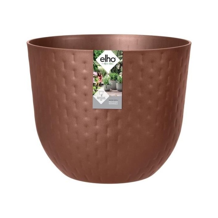 Pot de fleur Fuente Grains Rond 47 brun rouillé