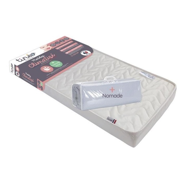 Matelas climatisé TINEO 60x120 cm - Epaisseur 10 cm - Livré avec mat