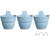 ELHO - Pot de fleurs - Vibia Campana Foret Vertical Set/3 - Bleu Vintage - Balcon extérieur - L 17.1 x W 20.7 x H 29.7 cm