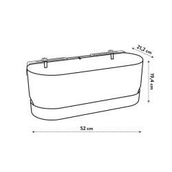 ELHO - Jardiniere de balcon - Greenville Easy Balcony 52 - Living Ciment - Balcon - L 21.2 x W 52 x H 19.4 cm