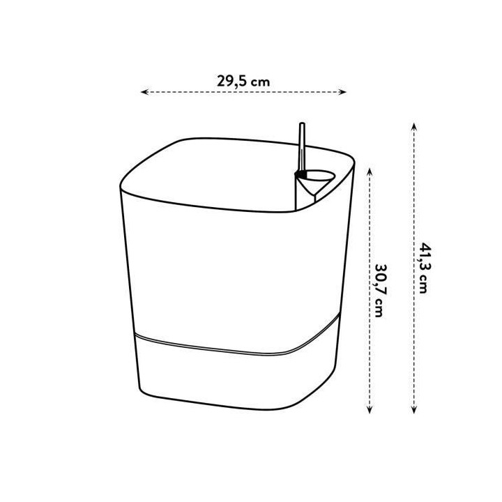 ELHO - Pot de fleurs - Greensense Aqua Care Carré 30 - Ciment Clair -