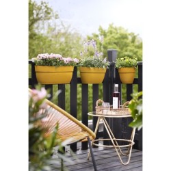 ELHO - Pot de fleurs - Vibia Campana Easy Hanger Small - Jaune Miel - Balcon extérieur - L 24.1 x W 20.5 x H 26.5 cm