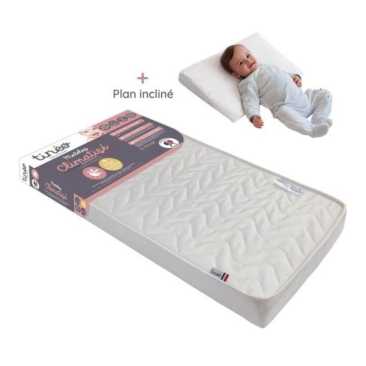 Matelas Climatisé TINEO 70x140 cm - Epaisseur 10 cm - Livre avec un p