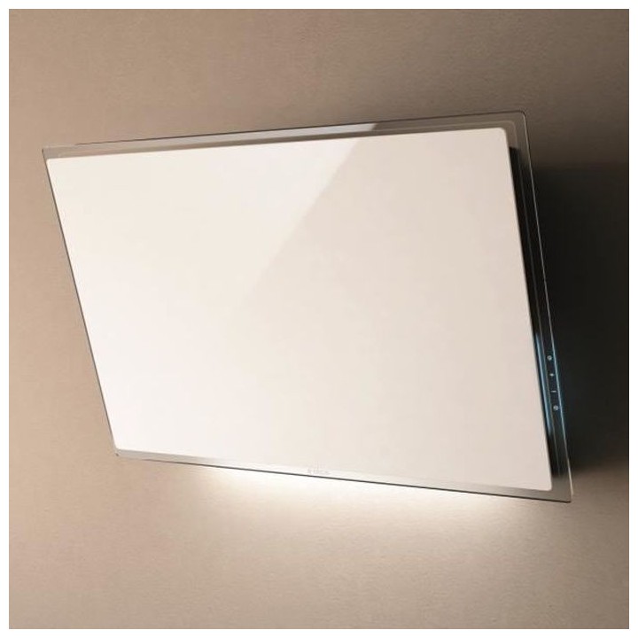 Hotte décorative ELICA ELLE WH/F/80 L 80 cm - Blanc verre - Evacuatio