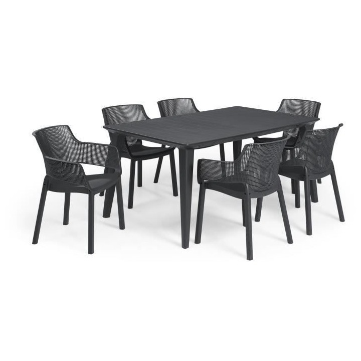 Allibert by KETER – Elisa – lot de 6 fauteuils de jardin – en r