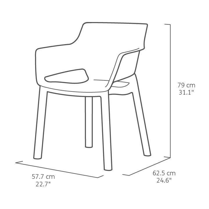 Allibert by KETER – Elisa – lot de 6 fauteuils de jardin – en r