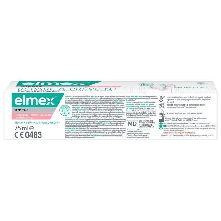 [Lot de 24] ELMEX Dentifrices Répare et Previents - 75 ml