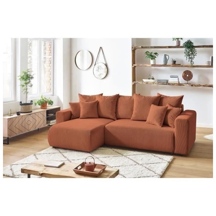 BOBOCHIC - Canape d'angle convertible réversible ELVI - 4 places - 28