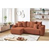 BOBOCHIC - Canape d'angle convertible réversible ELVI - 4 places - 282 x 153 x 95 cm - Terracotta