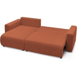 BOBOCHIC - Canape d'angle convertible réversible ELVI - 4 places - 282 x 153 x 95 cm - Terracotta