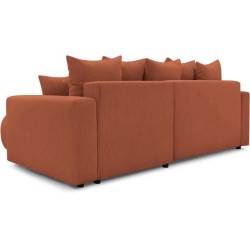 BOBOCHIC - Canape d'angle convertible réversible ELVI - 4 places - 282 x 153 x 95 cm - Terracotta