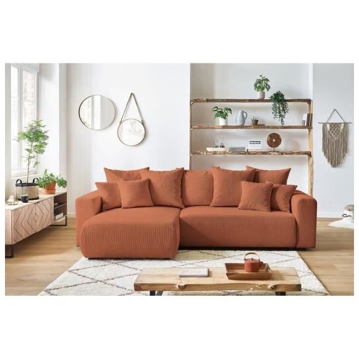 BOBOCHIC - Canape d'angle convertible réversible ELVI - 4 places - 28