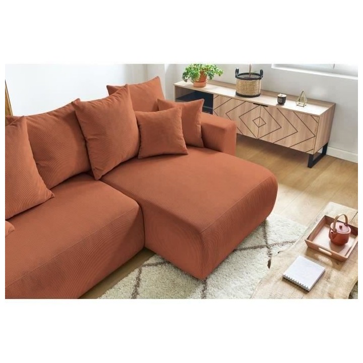 BOBOCHIC - Canape d'angle convertible réversible ELVI - 4 places - 28