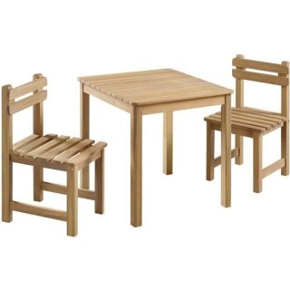 Ensemble repas de jardin pour enfant - 2 personnes - Table carrée 50