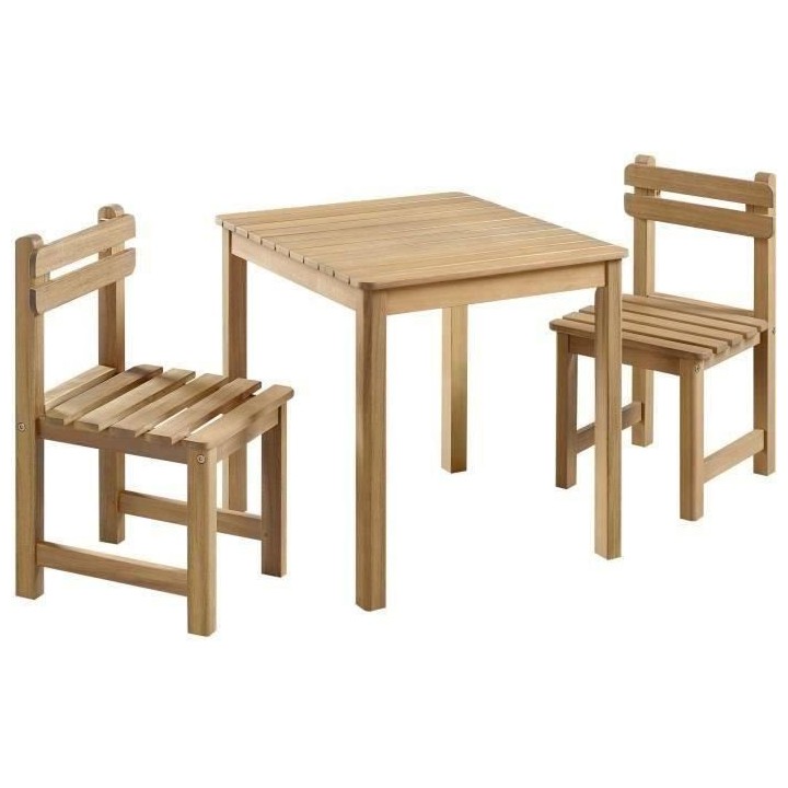 Ensemble repas de jardin pour enfant - 2 personnes - Table carrée 50