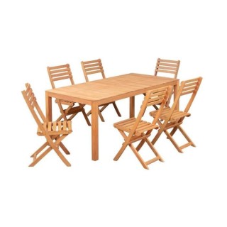 Ensemble repas de jardin 6 personnes - Eucalyptus FSC - Table 180 x 90