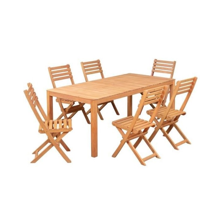 Ensemble repas de jardin 6 personnes - Eucalyptus FSC - Table 180 x 90