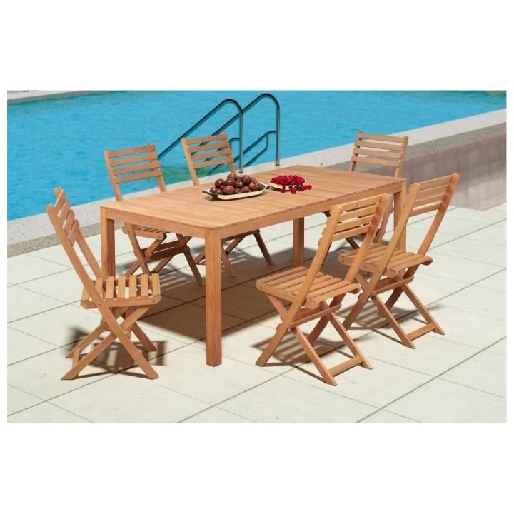 Ensemble repas de jardin 6 personnes - Eucalyptus FSC - Table 180 x 90