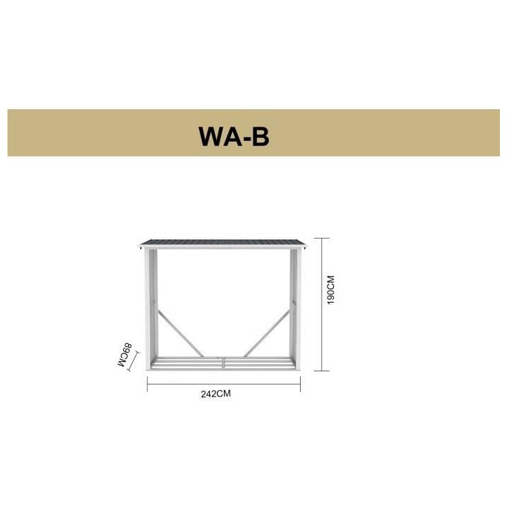 Abri bûches acier 2,15 m²