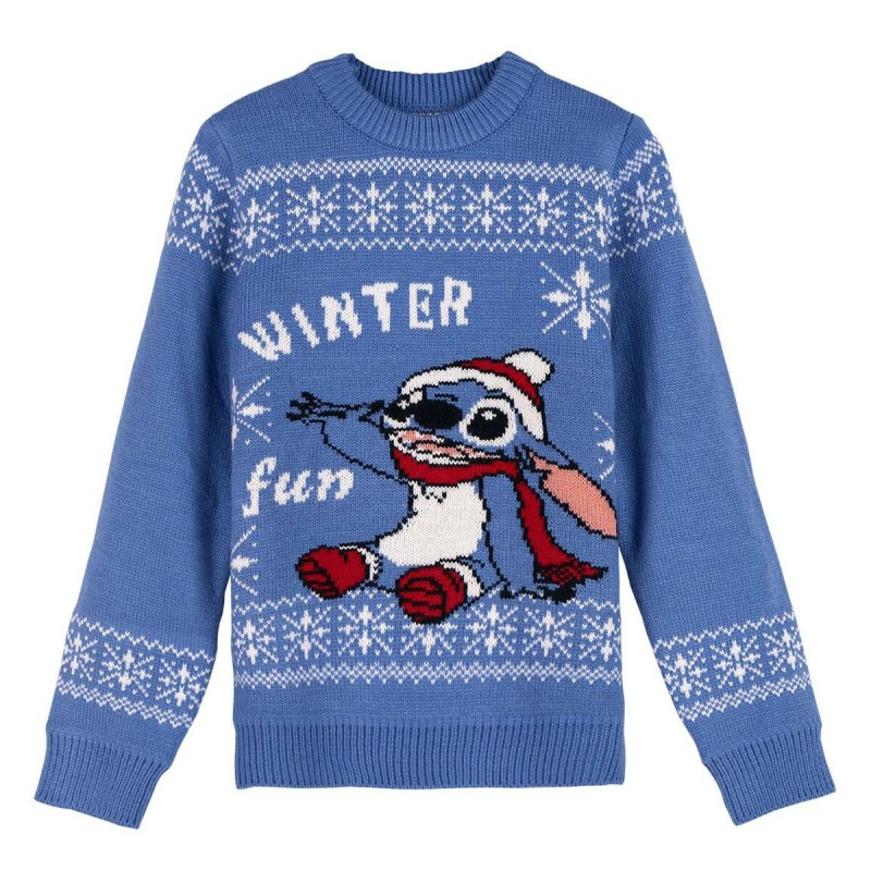 Pull unisex Stitch Enfant Noël Bleu