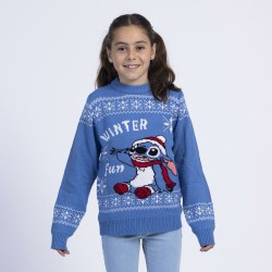 Pull unisex Stitch Enfant Noël Bleu