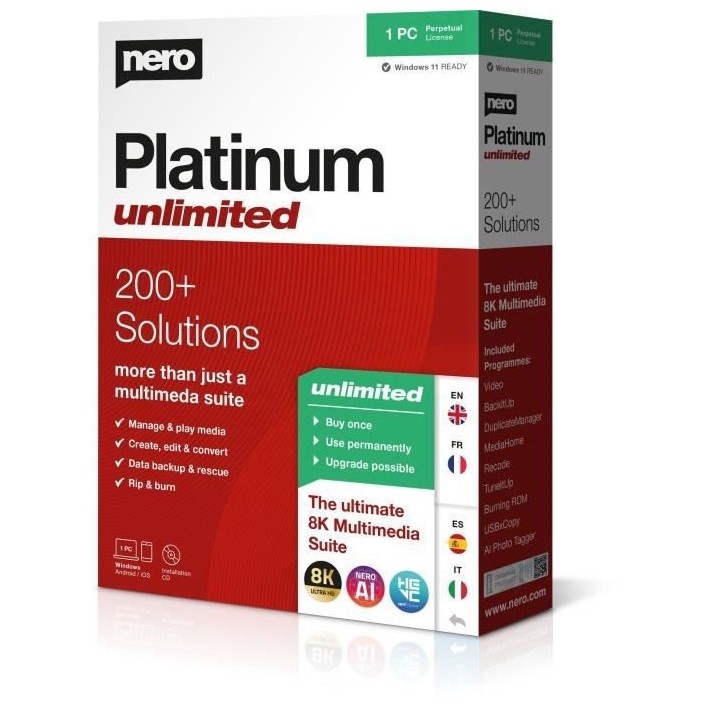 Logiciel MultiMédia - NERO - Nero Platinum Unlimited