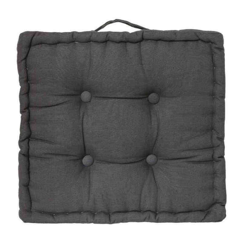 Coussin de sol Karlos - 40 x 40 cm - Gris foncé