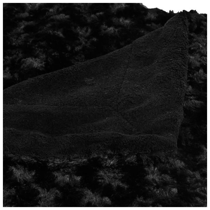 Plaid fourrure bouclée - 120 x 160 cm - Noir