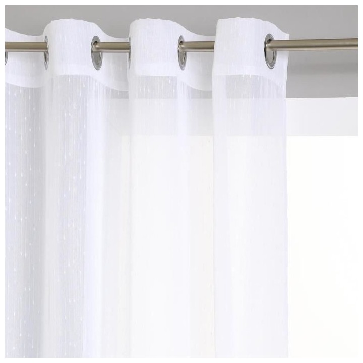 Voilage rayure - 140x240 cm - Blanc